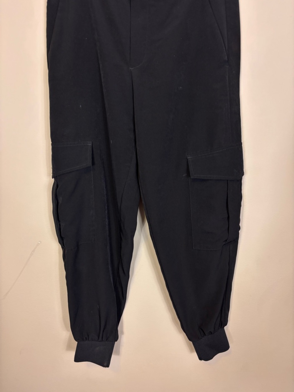 Zara Black Women’s Cargo Jogger Polyester Pants Medium - Picture 4 of 6